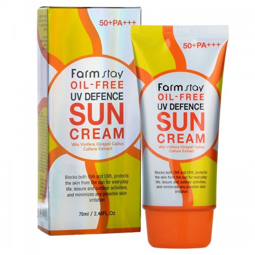 Crème solaire de défense UV sans huile Farmstay SPF50 + PA +++ 2,46 oz Protection UVA UVB