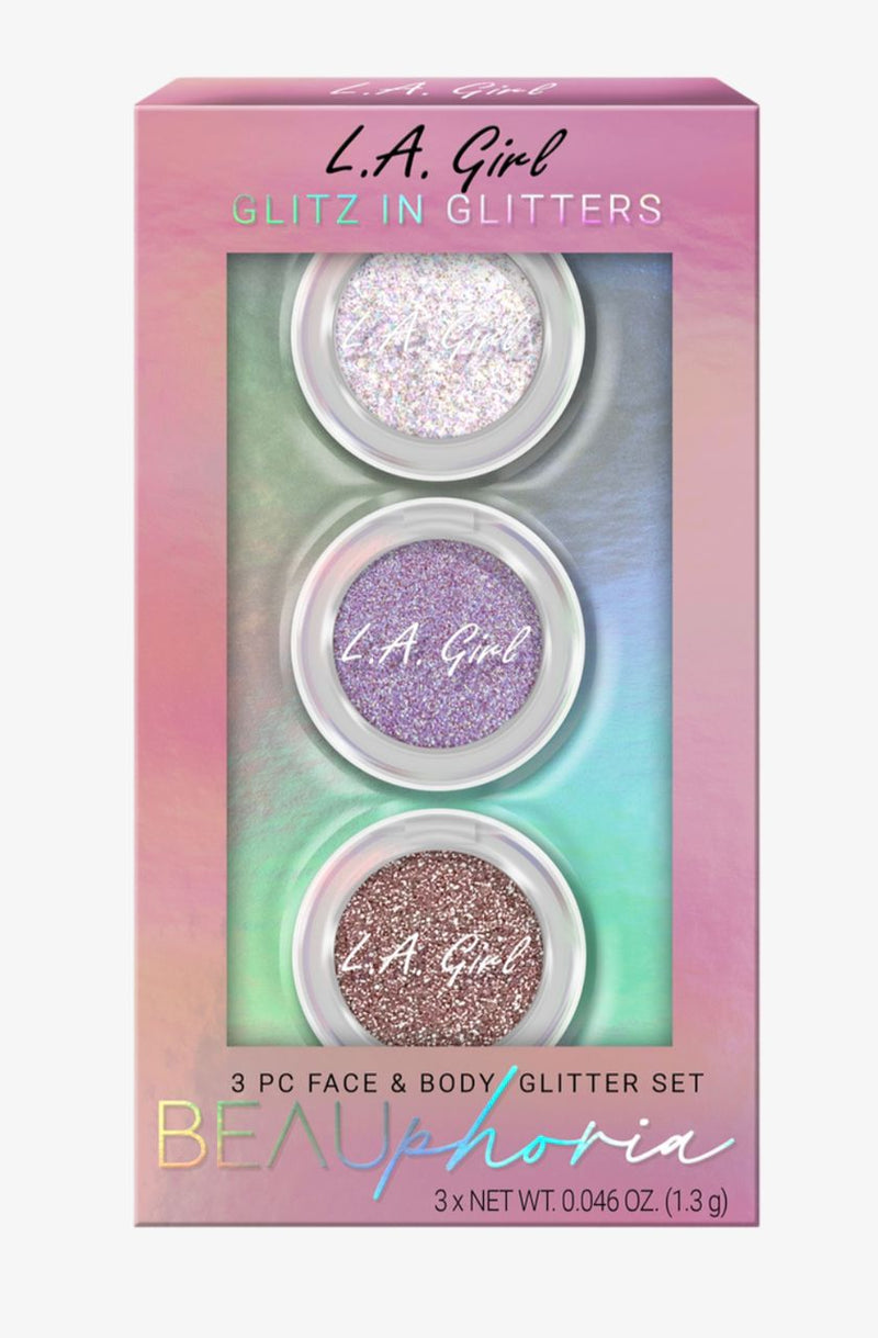 L.A Girl glits in glitters  3 pc face & body glitter