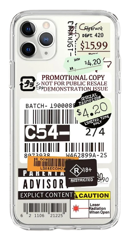 Pochette d'étiquettes transparente iPhone 11 Pro Max